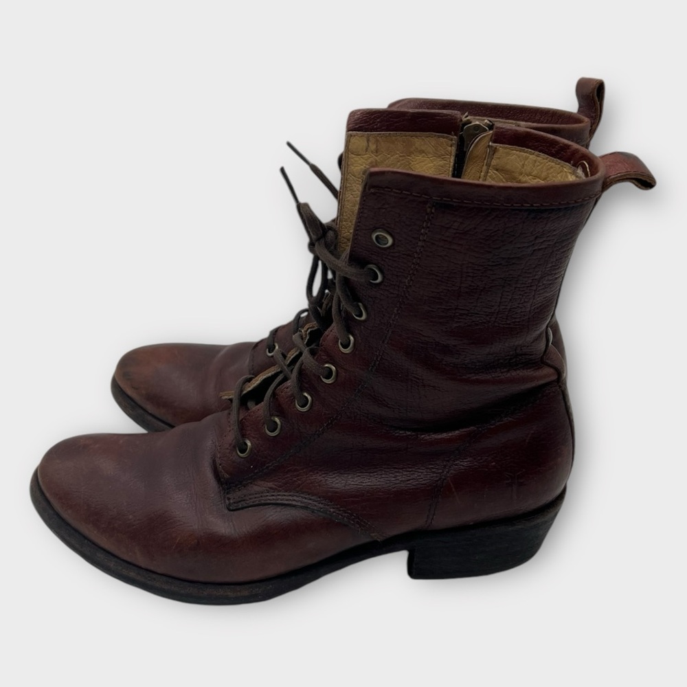 Frye Women’s Carson Roper Leather Boots Side Zip Size 9 Great Condition! Nice!! - Picture 2 of 9